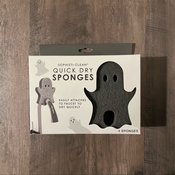 Home Goods Tjmaxx Marshall's Ghost Double Sided Halloween Kitchen Sponges Grey - Picture 1 of 5